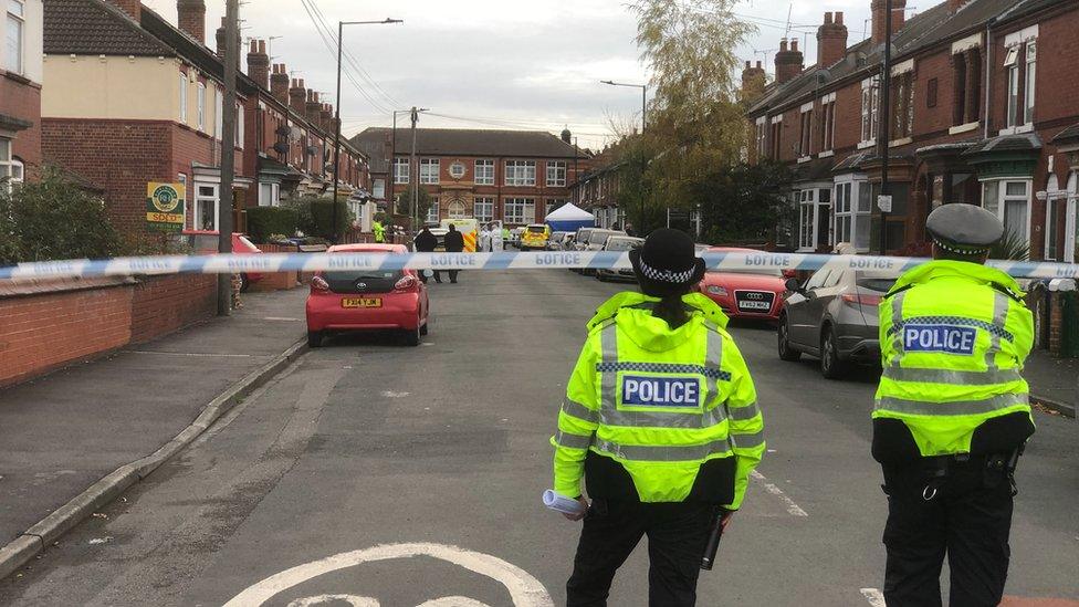 Police officers in Rockingham Way, Doncaster