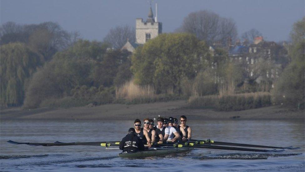 The Oxford boat crew training