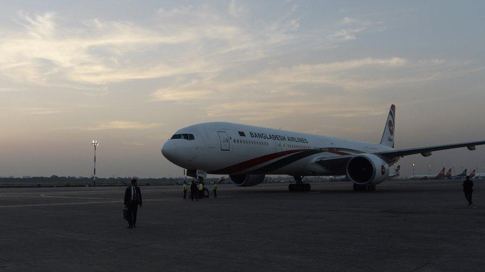 A plane at Bangladesh airport