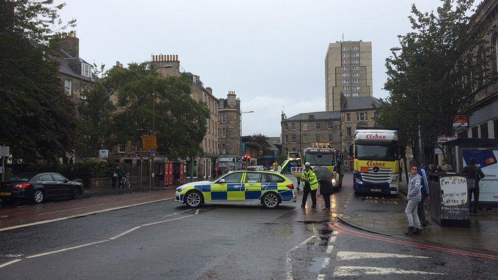 Police car in Leith Walk