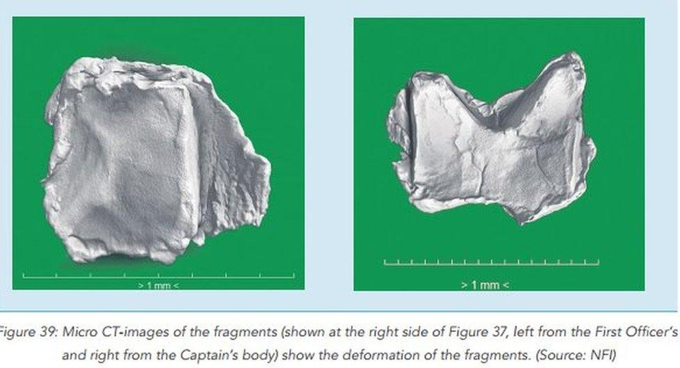 Fragments from warhead found inside bodies of two crew-members