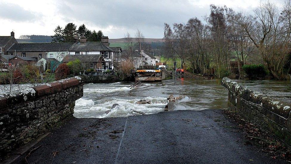 The remains of the bridge