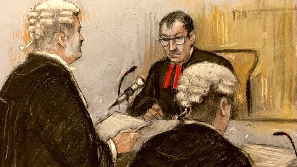 Court sketch of Wagatha Christie trial