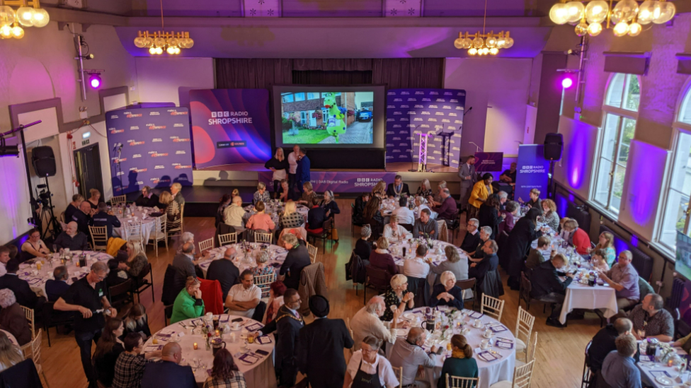 Awards evening guests seen from above