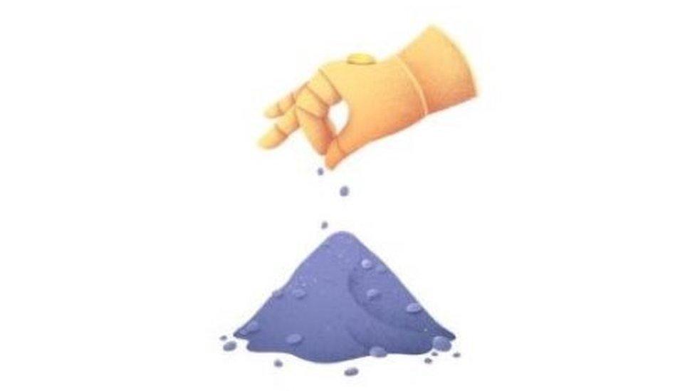 The picture shared on social media. It shows Thanos' infinity gauntlet in emoji form making a snap gesture. Beneath it, is dust.