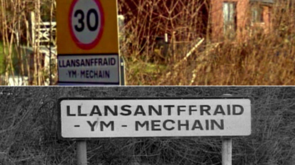 Llansantffraid and Llansanffraid signs