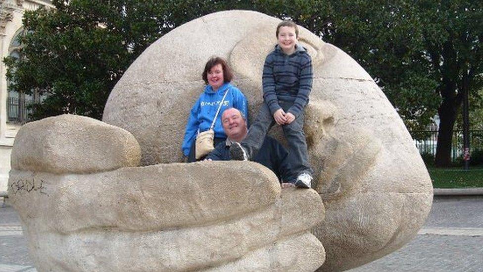 Emily with her dad, Michael, and her brother, Owain