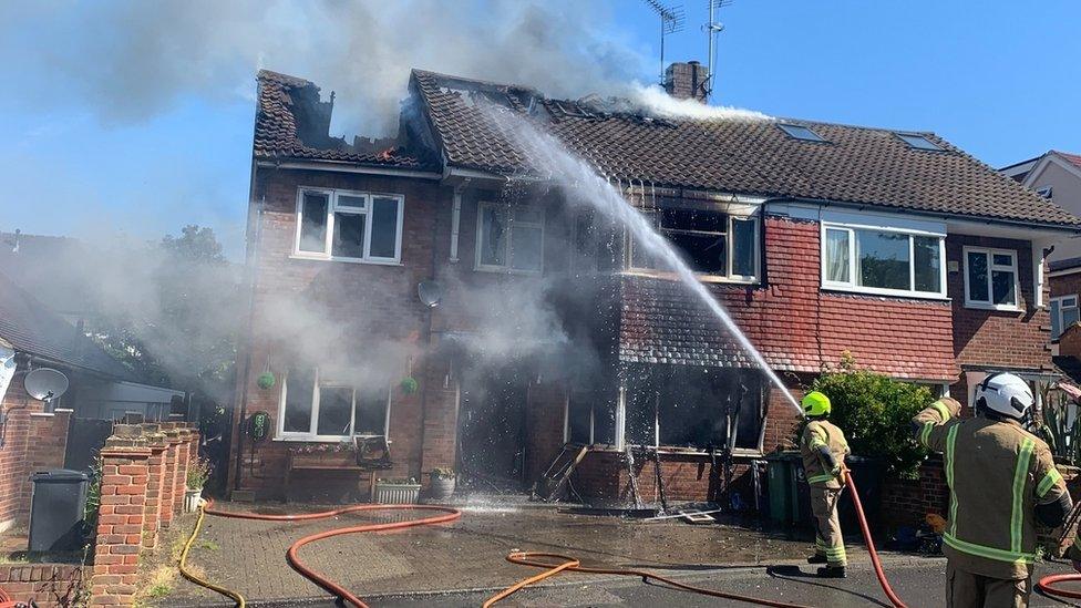 Crews tackle fire in Ongar