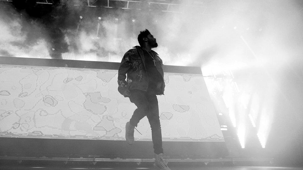 The Weeknd performing at Coachella in 2017