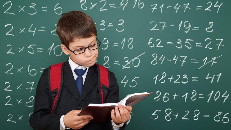 Child studying maths