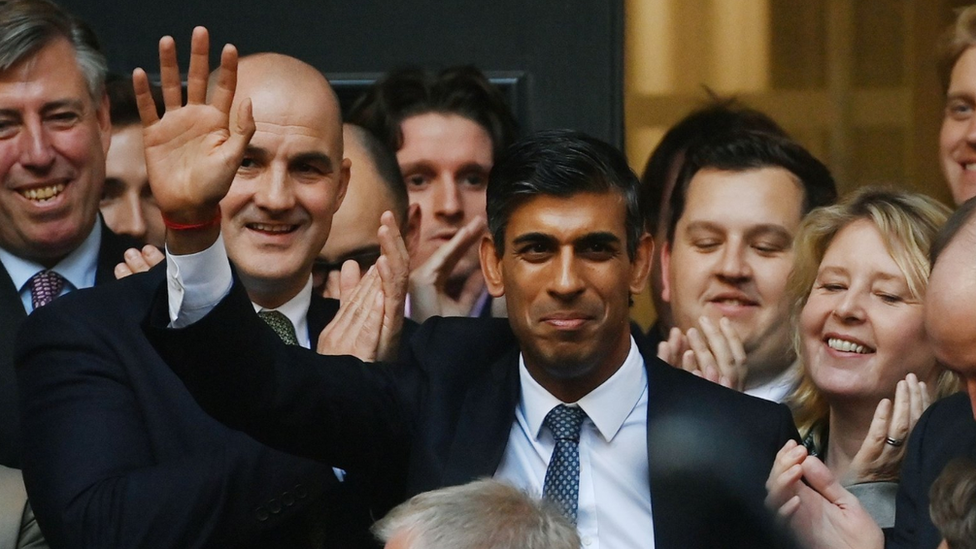 Rishi Sunak in October 2022 after he won the autumn edition of the Conservative Party leadership