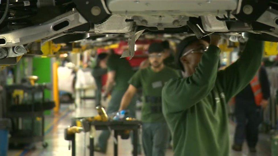 Workers at Jaguar in Castle Bromwich