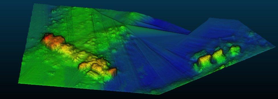 Multibeam echosound image of wreck site