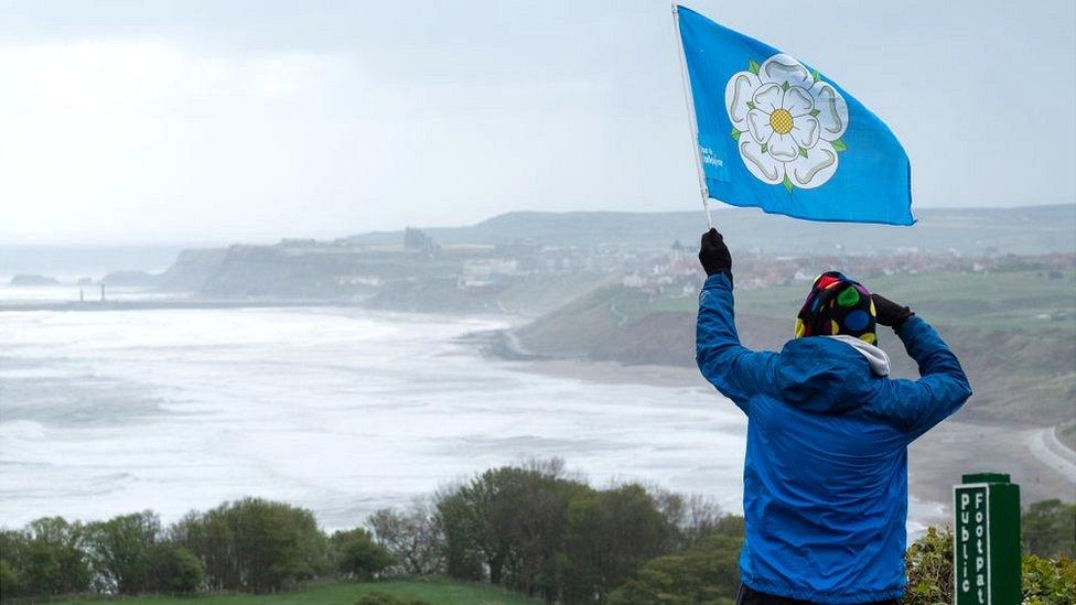 Yorkshire flag over Whitby