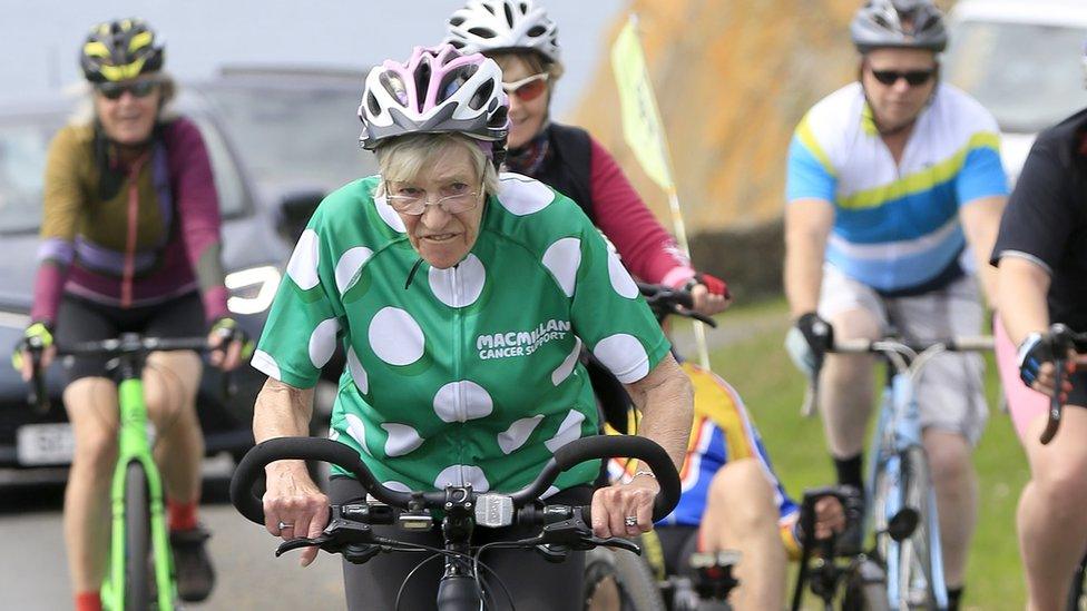 Granny Mave cycles the last stretch