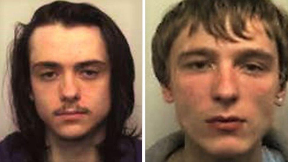 Mugshots of Matthew Hanley (left) and Connor Allsopp (right)