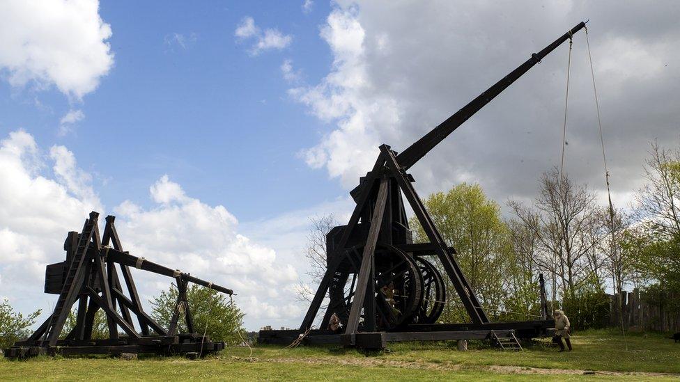 A trebuchet in Nykøbing Falster, Denmark