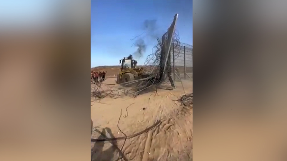 Bulldozer at border