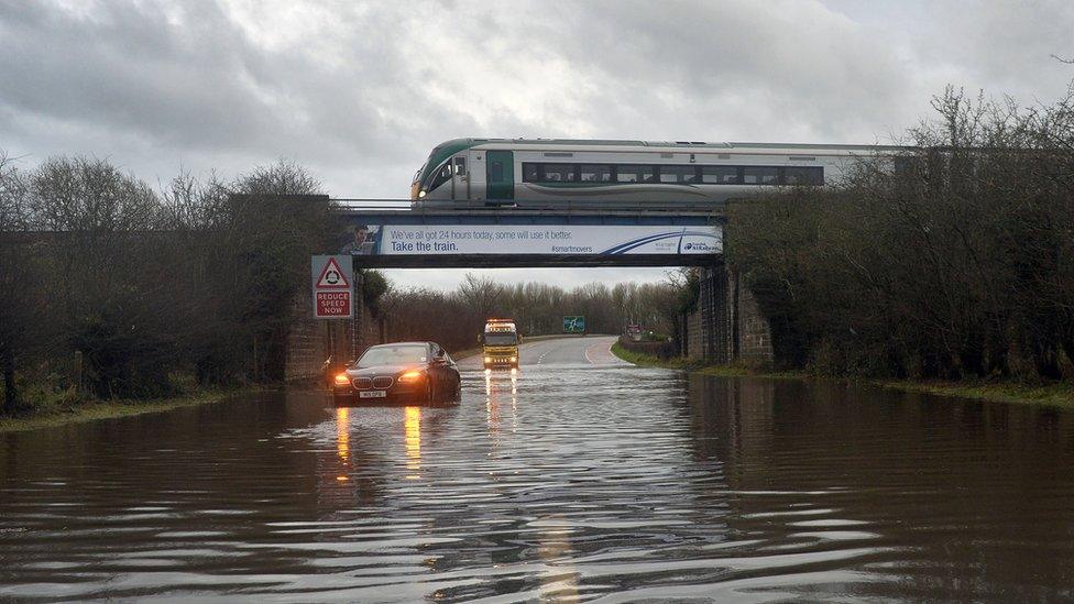 Car stuck in flood