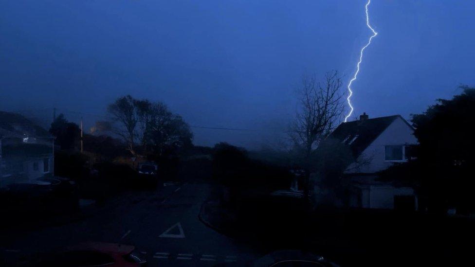 A photo of lightning