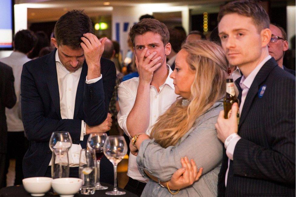 Remain supporters react to EU referendum results