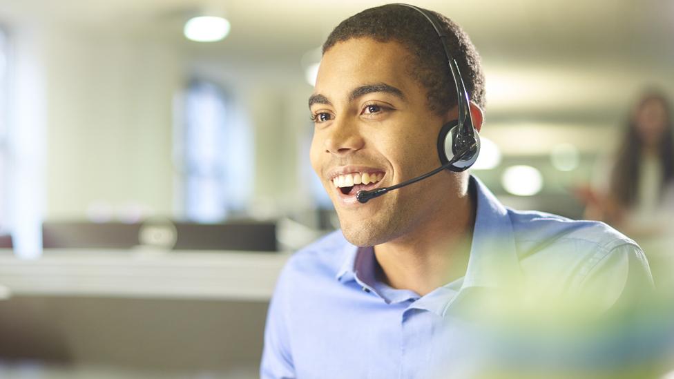 Man working in a call centre