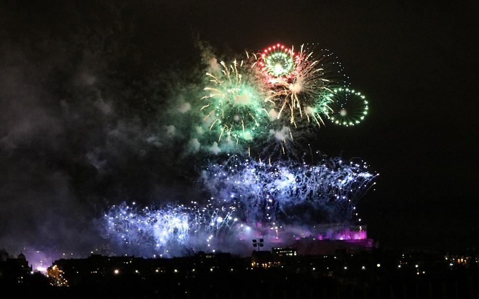 Have attached another photo of the Edinburgh New Year fireworks, taken from Inverleith St Serf's Church.