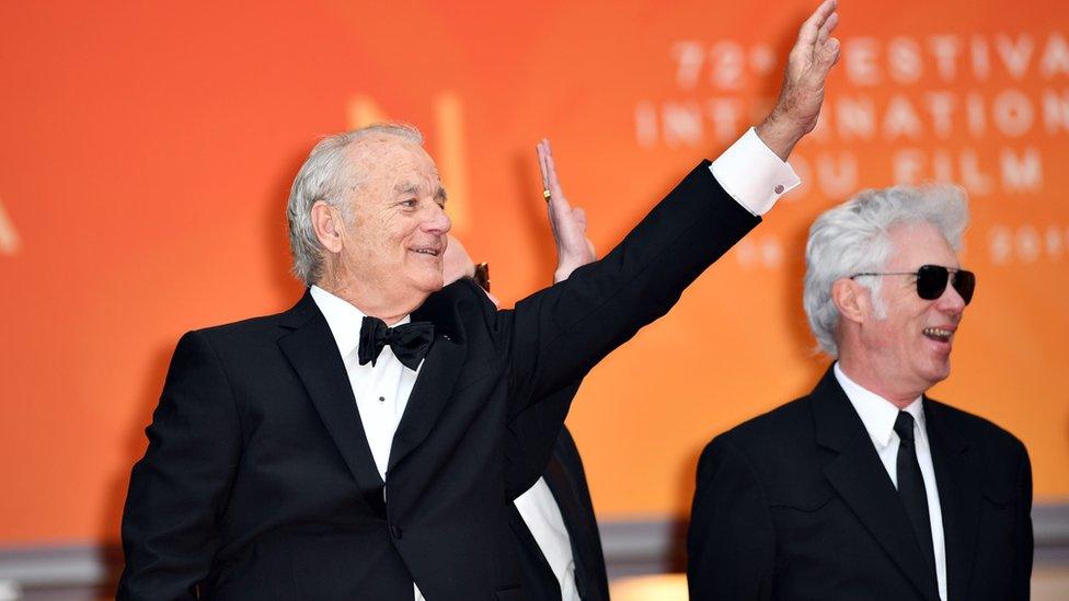 Dead Don’t Die star Bill Murray and director Jim Jarmusch outside the Palais Des Festivals