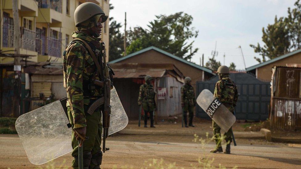 Riot police in Kisumu