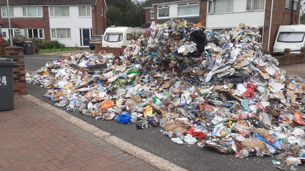 Waste on a road in Birkenhead