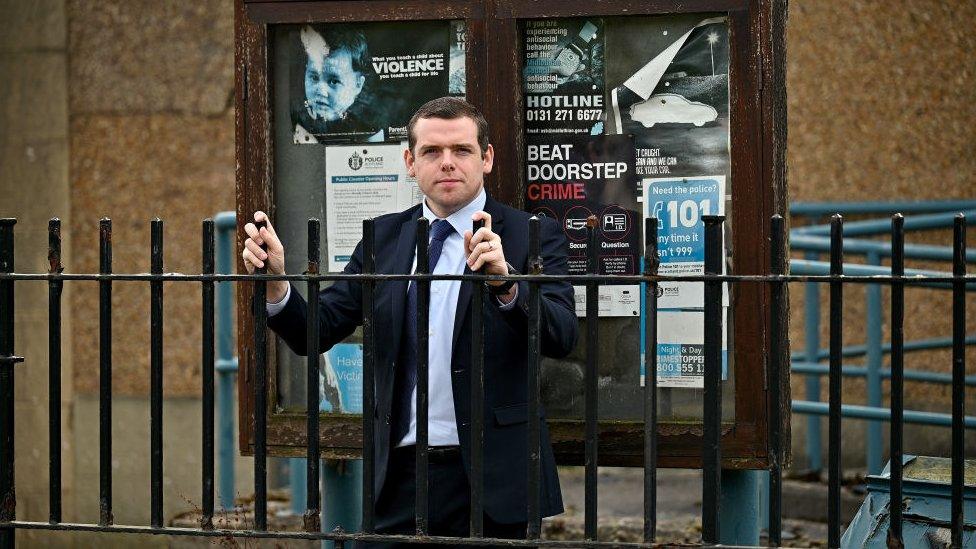 Douglas Ross at Loanhead police station