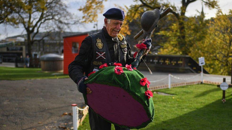 Jim Henderson at a previous Remembrance service