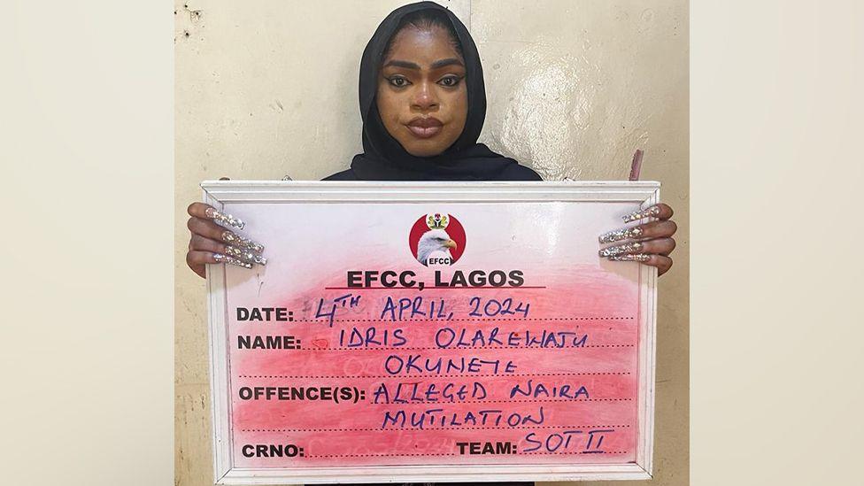 Photograph of Bobrisky after arrest 