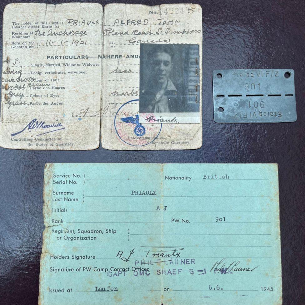 Alf Priaulx's internment camp documents