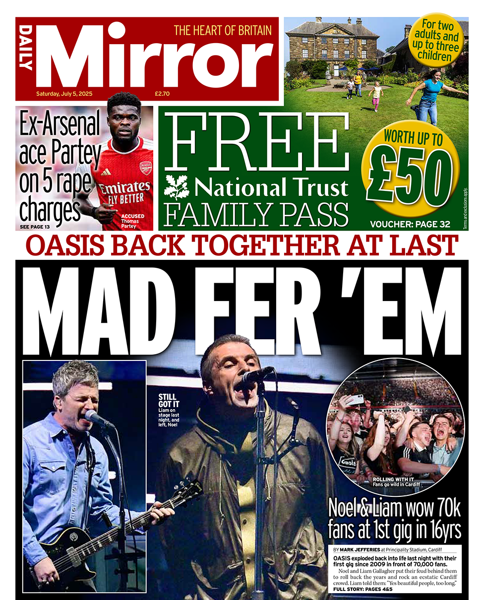 The Mirror headlines "Mad fer 'em"