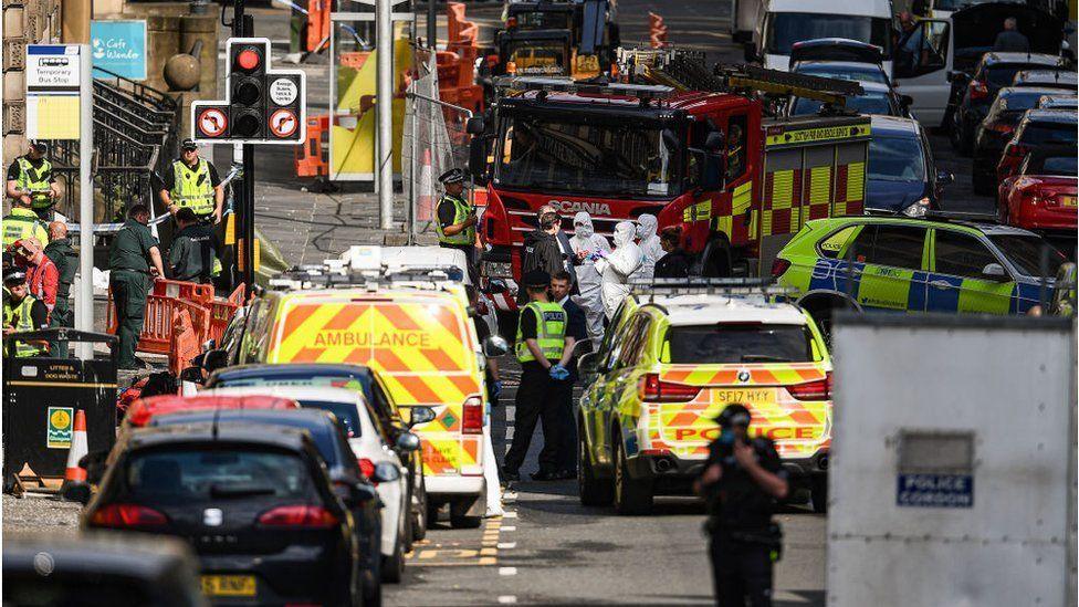 Scene after Park Inn incident in Glasgow, June 2020