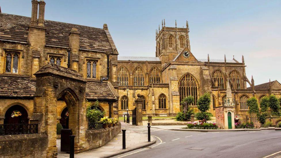 Exterior view of Sherborne Abbey