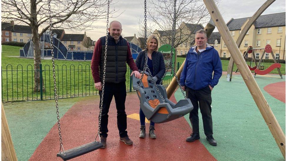 Mr Tomlinson (left), Mrs Maddern (centre) and Mr Heyes (right) have transformed turned Luna Park into an inclusive space