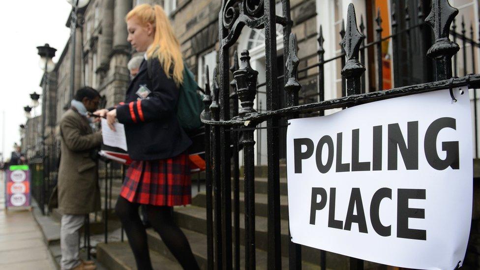 Young voter at the Scottish referendum, 2014