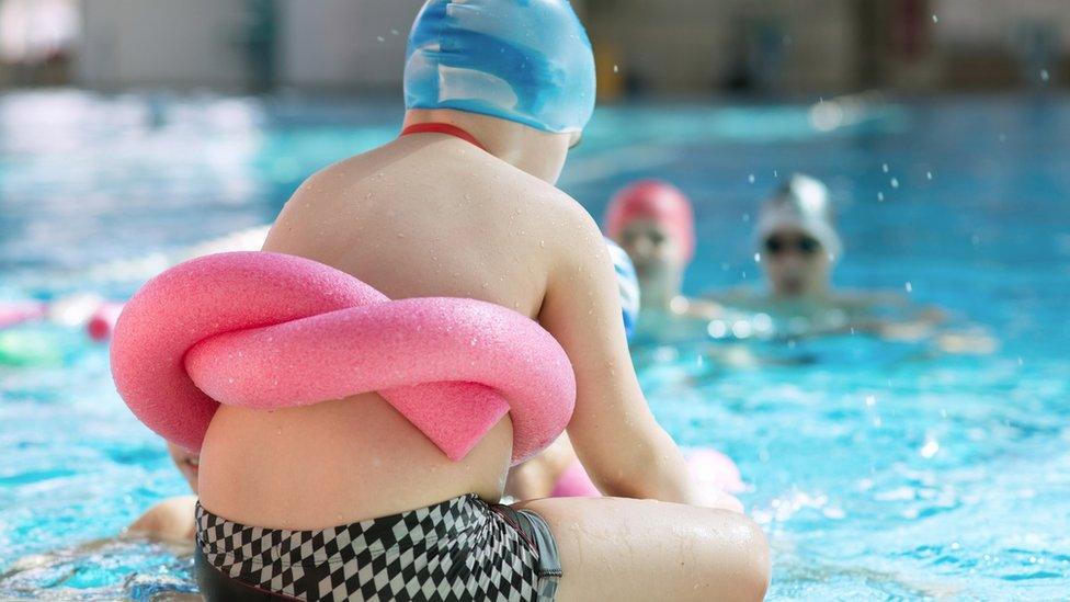 Child at swimming pool