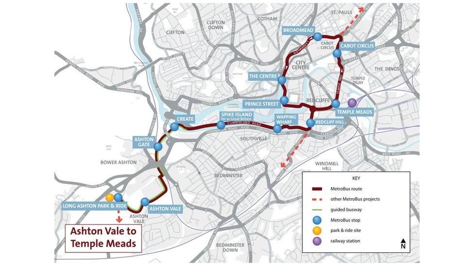 Bristol Metrobus m2 route map