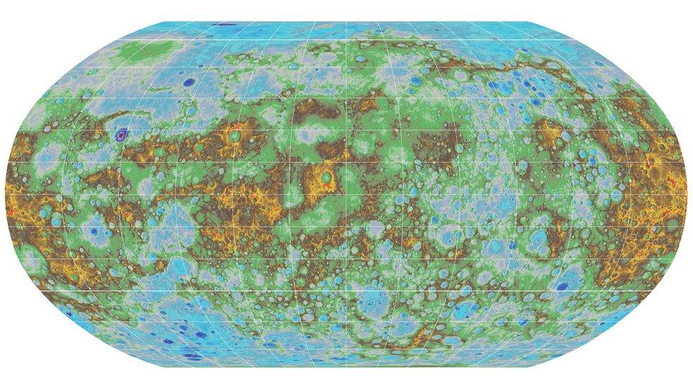 Mercury topographic map