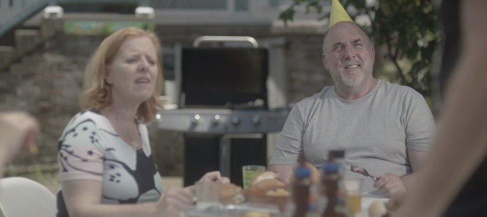 A screenshot of an Australian same-sex marriage TV advert which centres around a family barbecue