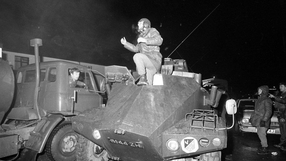 Black and white photo of armed forces during the search for Don Tidey