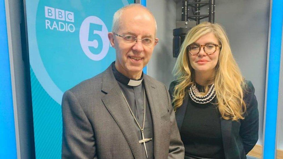 Justin Welby and Emma Barnett