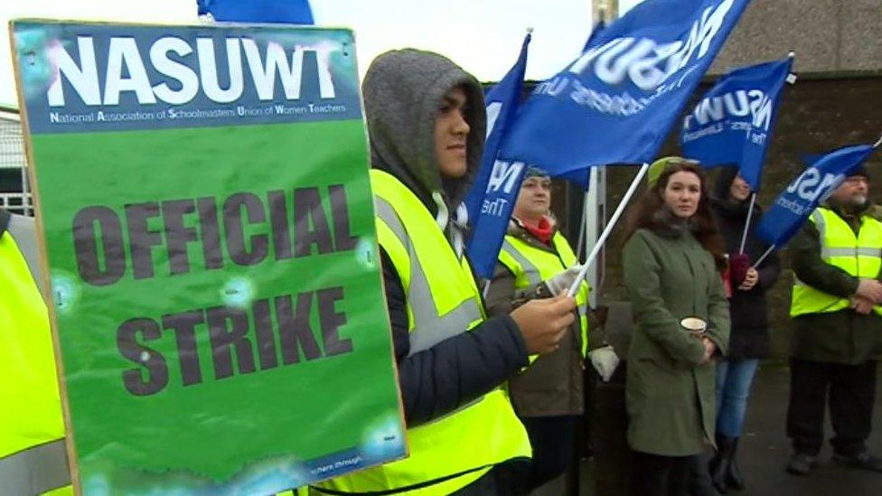 Pickets at Whitehaven Academy