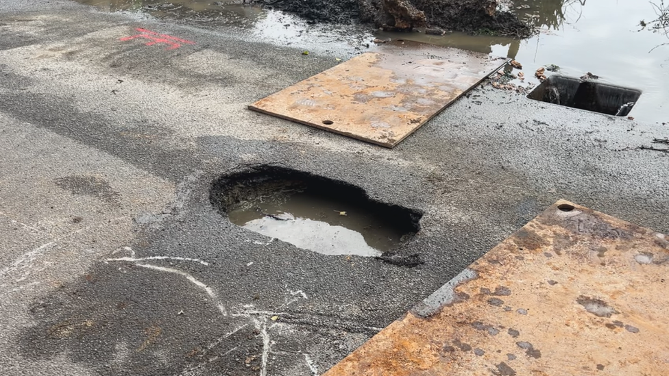 Hole in the road