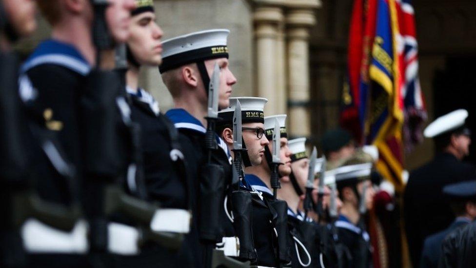 Remembrance Day parade in Truro, Cornwall