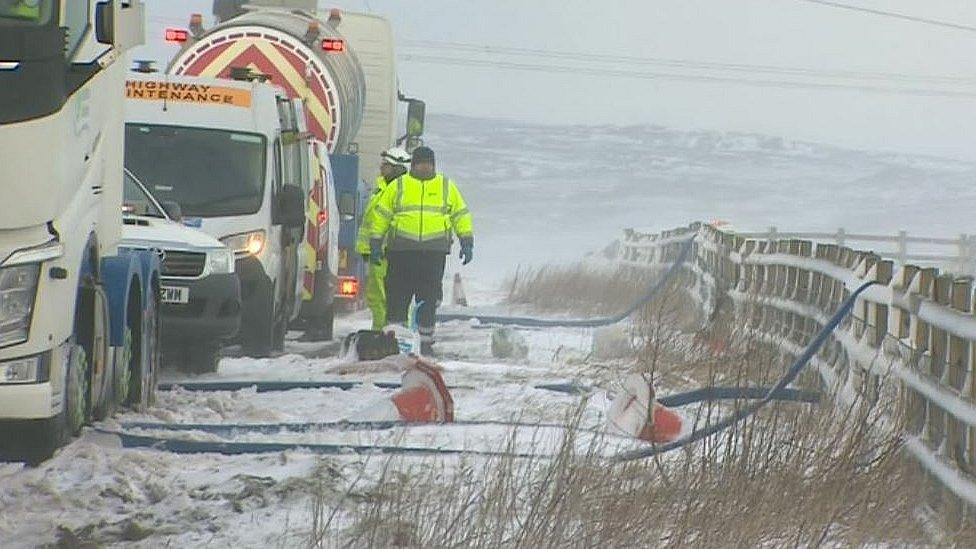 United Utilities engineers pumping water into the damaged system