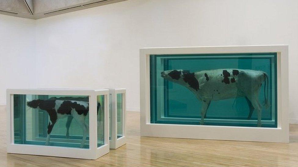 Mother and Child Divided. Exhibition copy 2007 (original 1993) by Damien Hirst